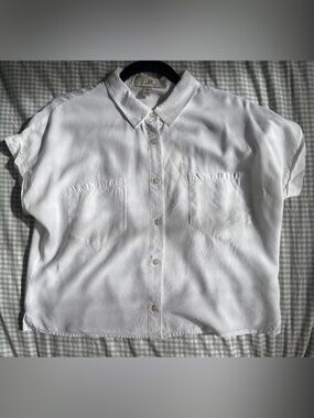 THREAD & SUPPLY Tencel White Short Sleeve Button-Down Shirt